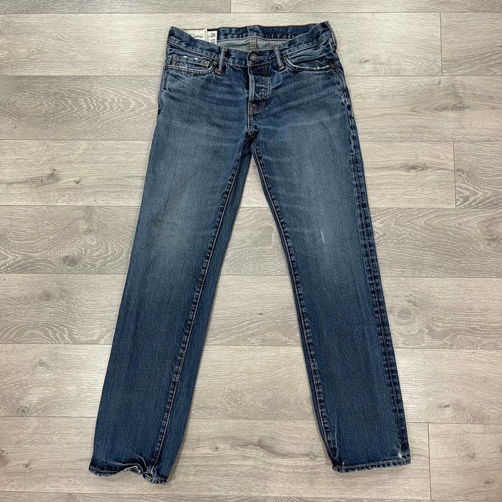 Abercrombie & Fitch mens button fly slim straight jeans men’s size 30x32
